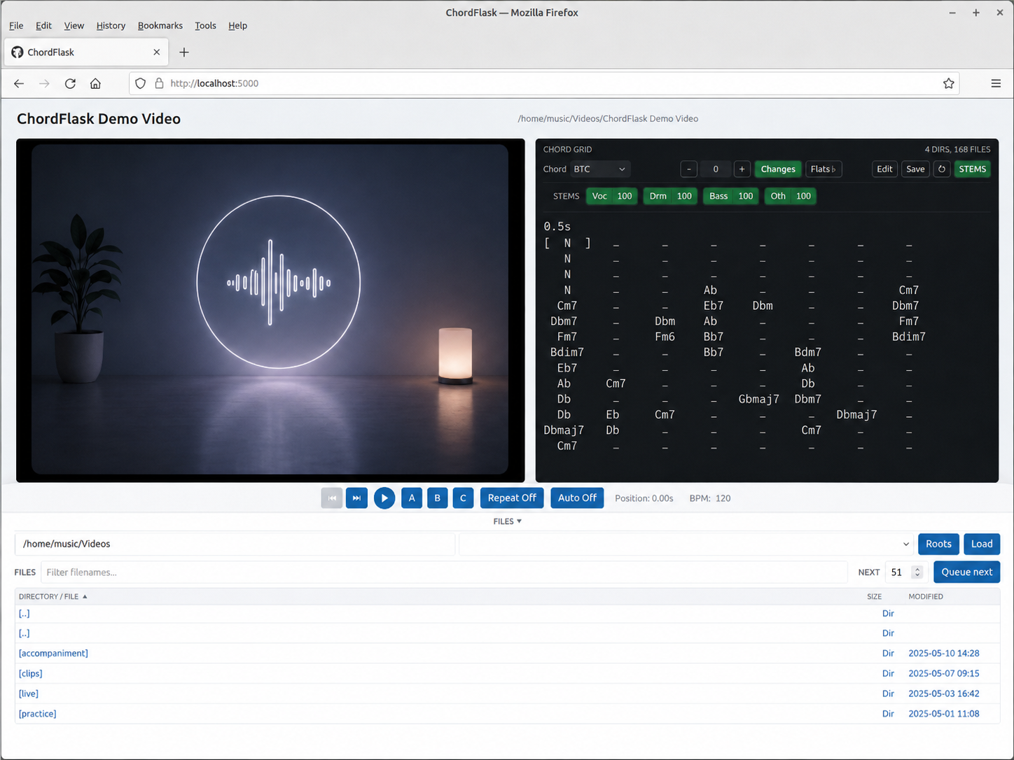 ChordFlask screenshot
